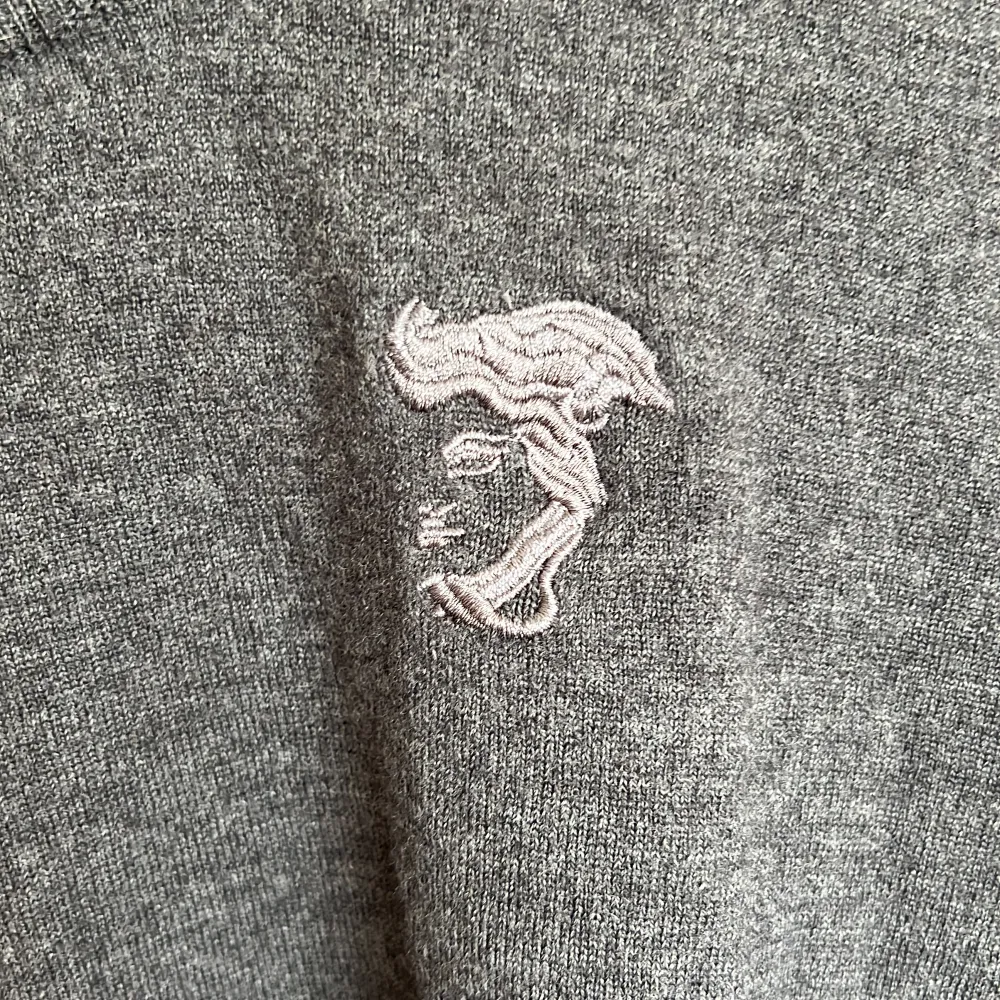 Grå Versace Sweatshirt med broderad logga. Cond 9/10.. Hoodies.