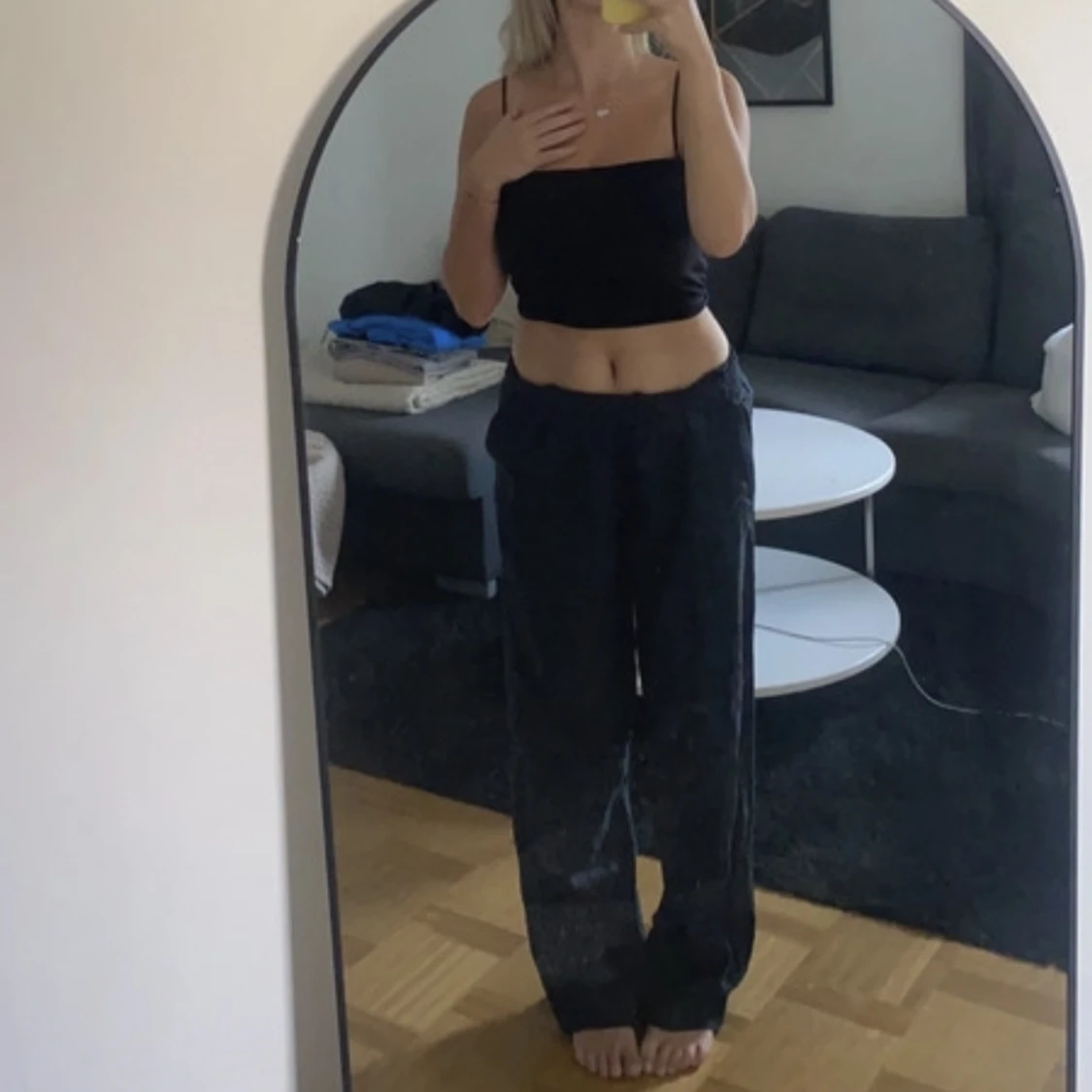 Svarta linnebyxor  - 91