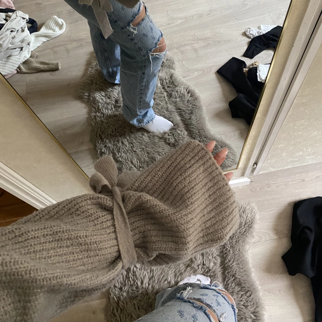 Söt stickad tröja - 90