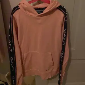 Rosa hoodie med blåa detaljer. En stilren hoodie från GANT. Sparsamt använd och inga defekter eller tecken på användning. Bra material och kvalité. Nypris 799 kr och mitt utgångspris 450 kr. Priset kan diskuteras.