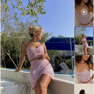 NA-KD topp och kjol - Jättegulligt set med fjärilar som är helt oanvändt med prislappar kvar. Säljer då det inte är min stil längre. Storlek 32 i toppen men passar en 34, och 34 i kjolen. 