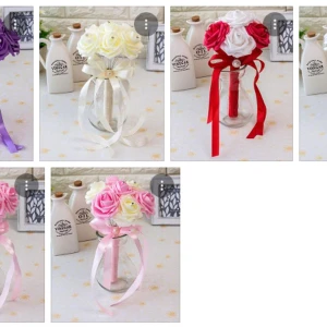 Brud Bröllop Bukett - Mått 22.00*14.00*14.00cm 