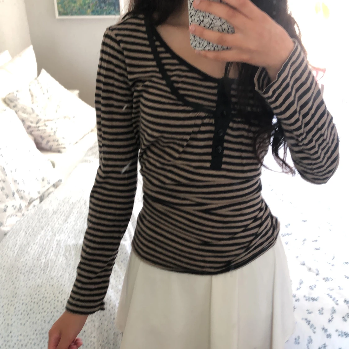 Grunge Långärmad randing tröja - 90