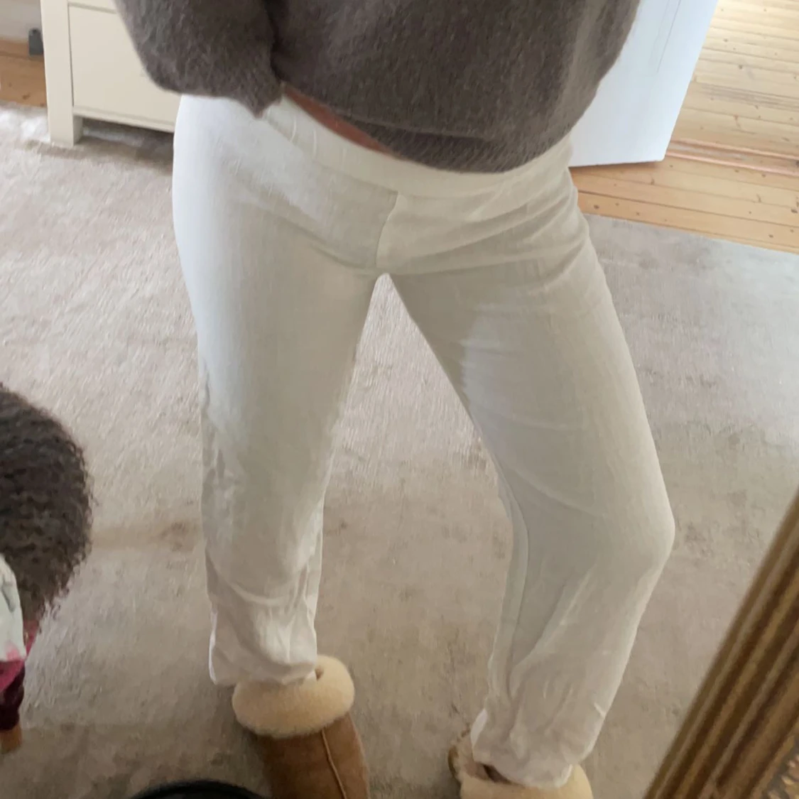 Vita linnebyxor - 90