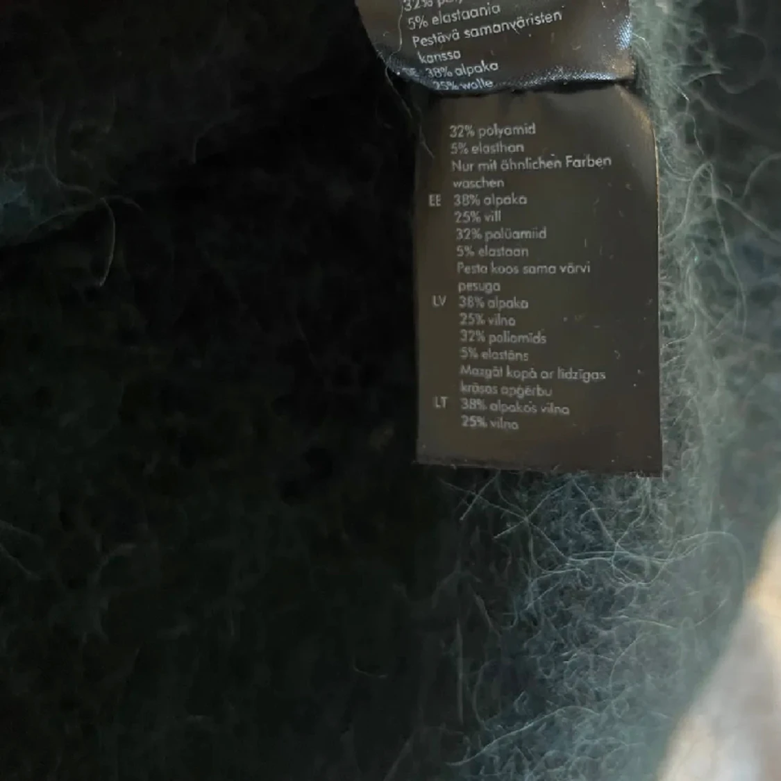 Grön alpacka stickad tröja  - 91