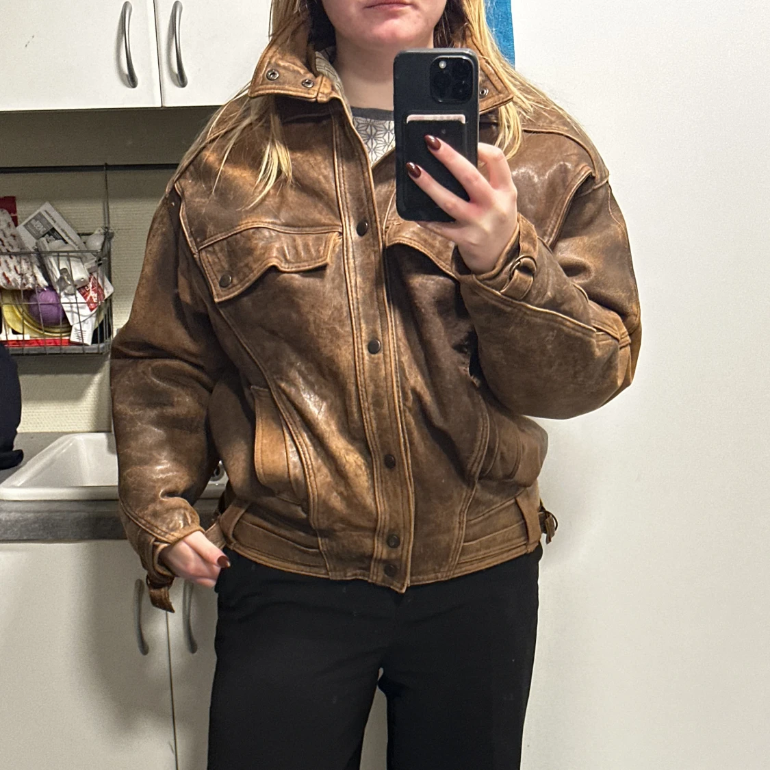 Skinnjacka vintage - 90