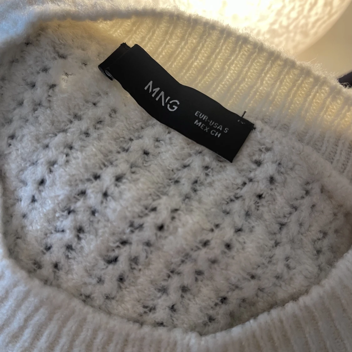 Mango vit stickad tröja - 90