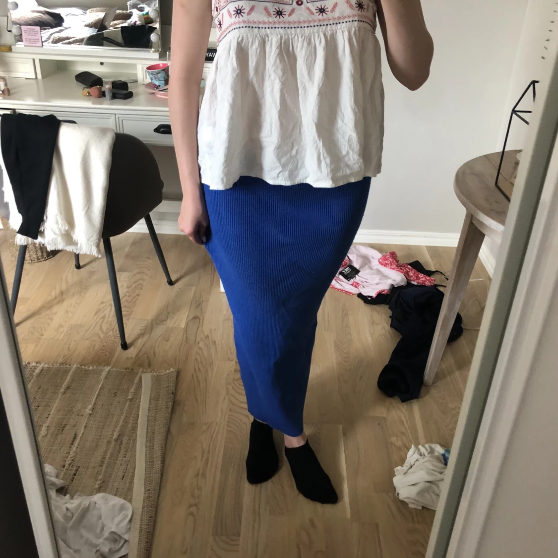 Stickad lång kjol - 90