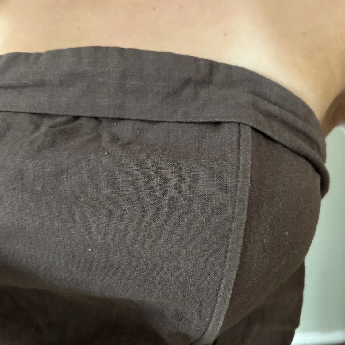 Snygg brun linne korsett - 91