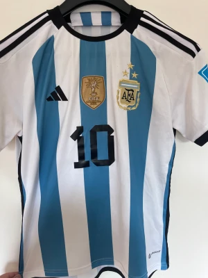 Argentina tröja (Tre stjärnor)  - En snygg Messi tröja (efter senaste VM) med en liten fläck (bild tre) Skick:8/10
