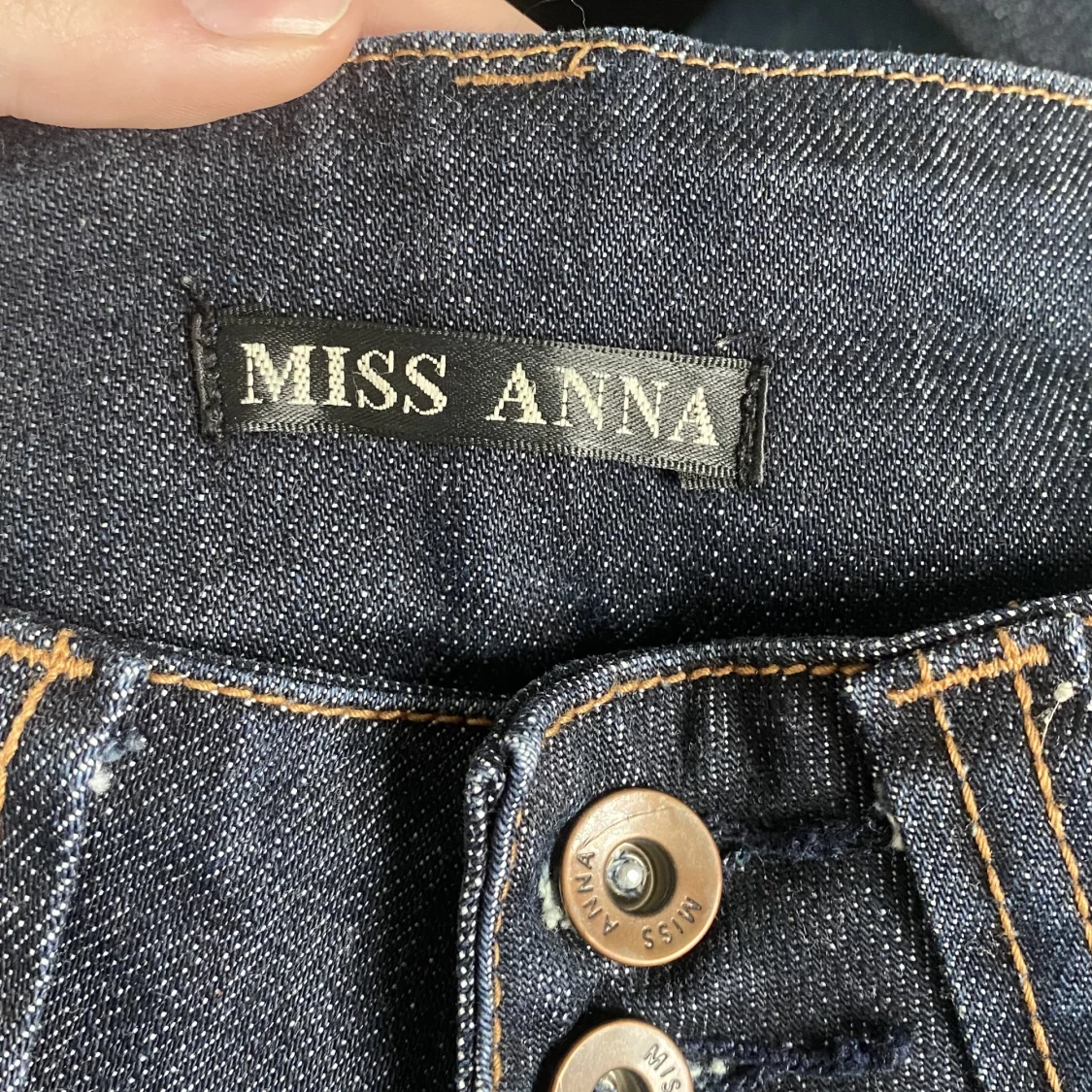 Blåa raka lågmidjade jeans - 91