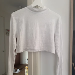 Vit croptop  - Vit ribbad croptop   Superbra skick utan slitage eller fläckar  Är en xl men skulle säga den är mer som en större S.   Slutat precis under bröstet på mig som är 165 