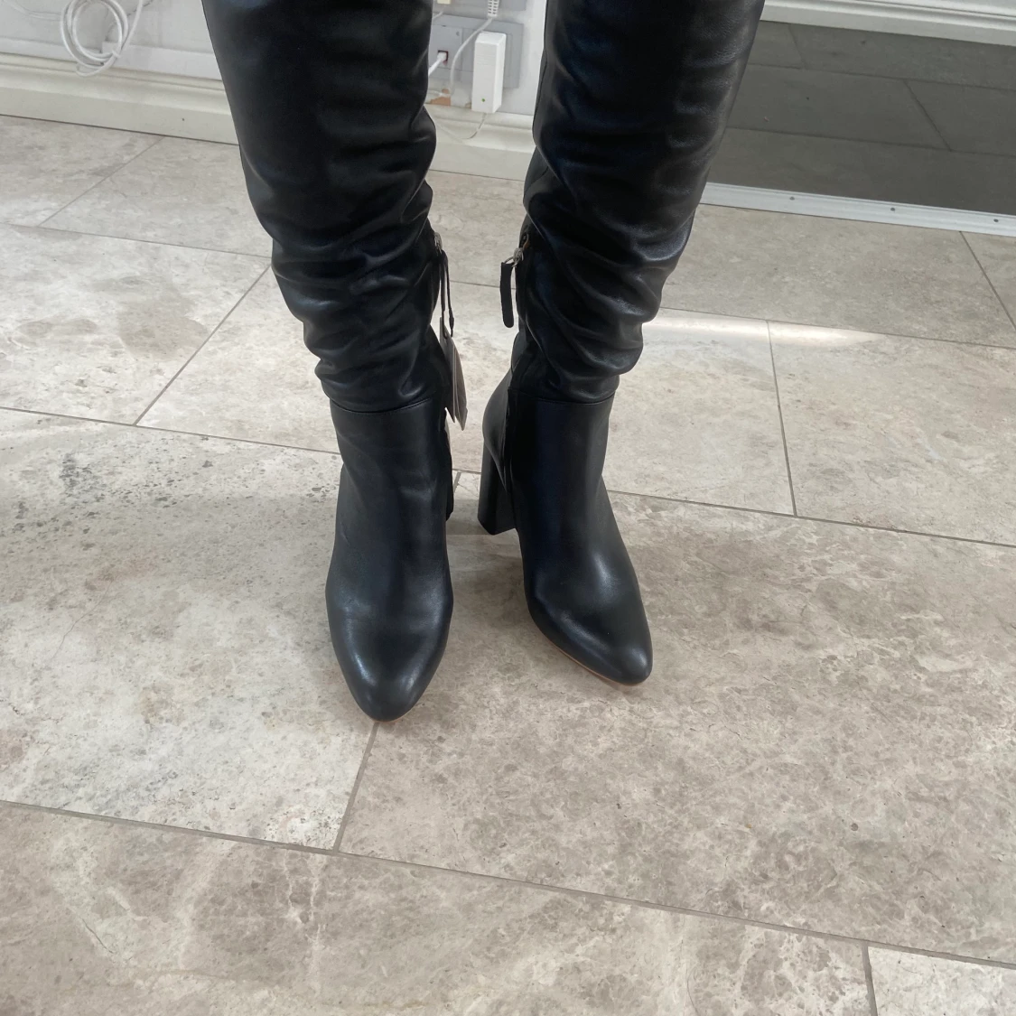 Läderstövlar från zara 