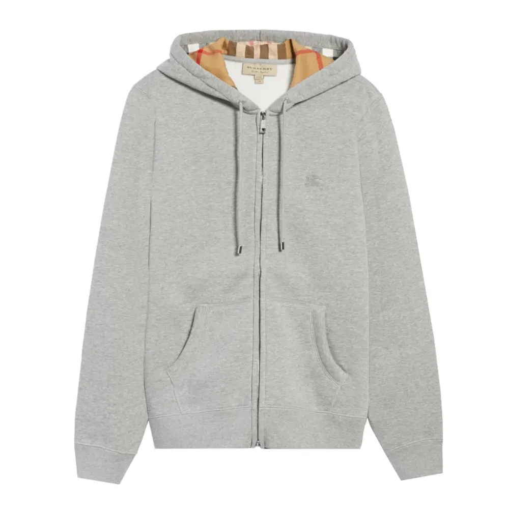 Oanvänd grå Burberry zip hoodie storlek S passar även M. Hoodies.