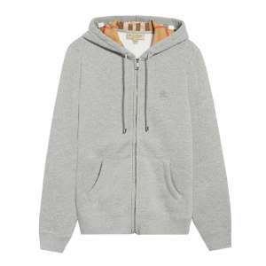 Oanvänd grå Burberry zip hoodie storlek S passar även M