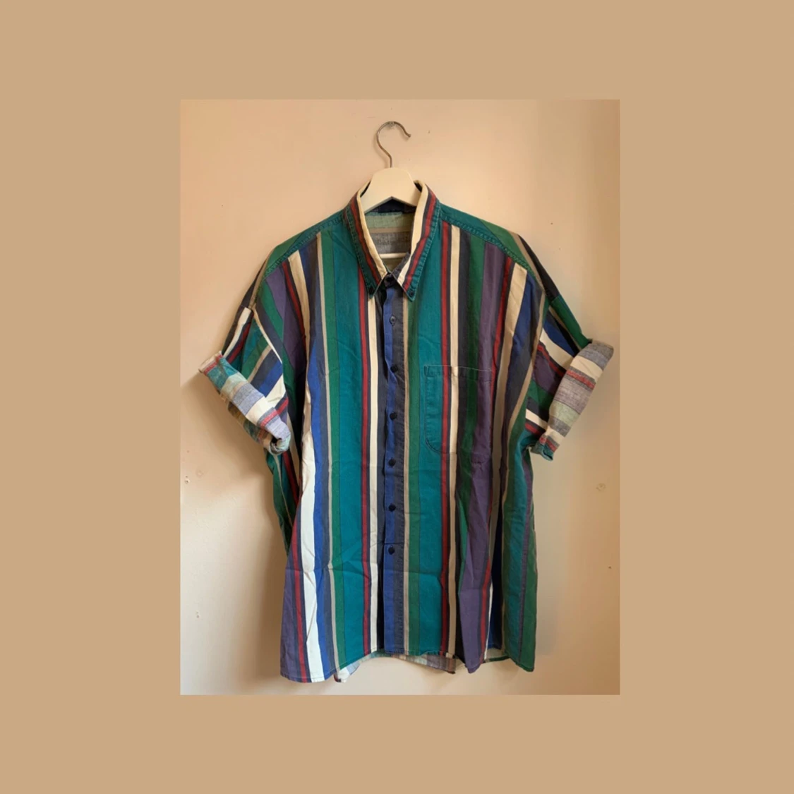 Vintage Striped Short Sleeve Button Down