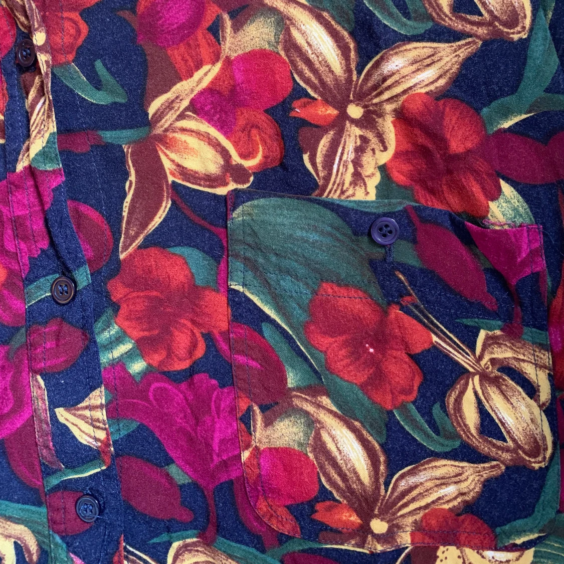 Vintage Floral Short Sleeve Button Down - 91