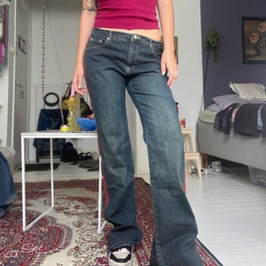 bootcut jeans  - mid/low rise bootcut jeans with side detail. bought secondhand so in used condition. long for me & im 170cm but could easily be taken up. tag says size XXL but i’m usually a M and they fit me waist: 90cm inner leg length: 88cm