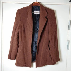 Vintagejacka/jacka - Brun, småmönstrad kavaj/jacka. Passar 38🌱