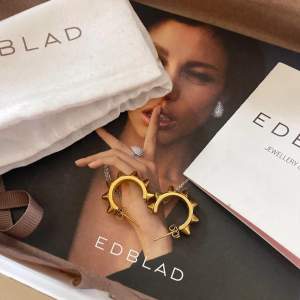Ett par guldiga sjukt snygga och trendiga örhängen från Edblad. Endast testade, då jag har ett par andra likdana.  Buda gärna privat! Köpta för 380 kr   Köp dirket för 250 kr  💕