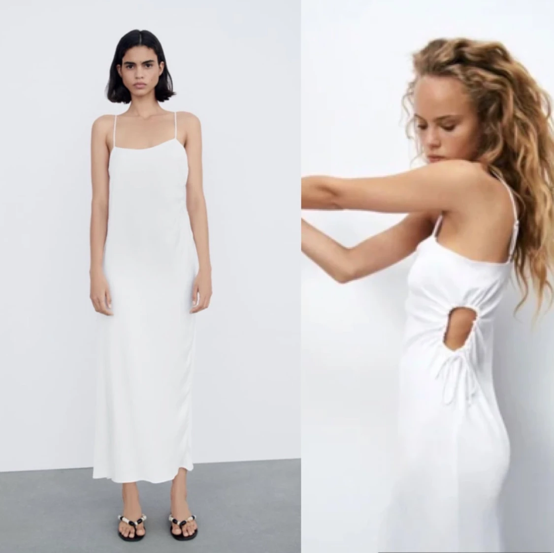 Zara satin-klänning XS