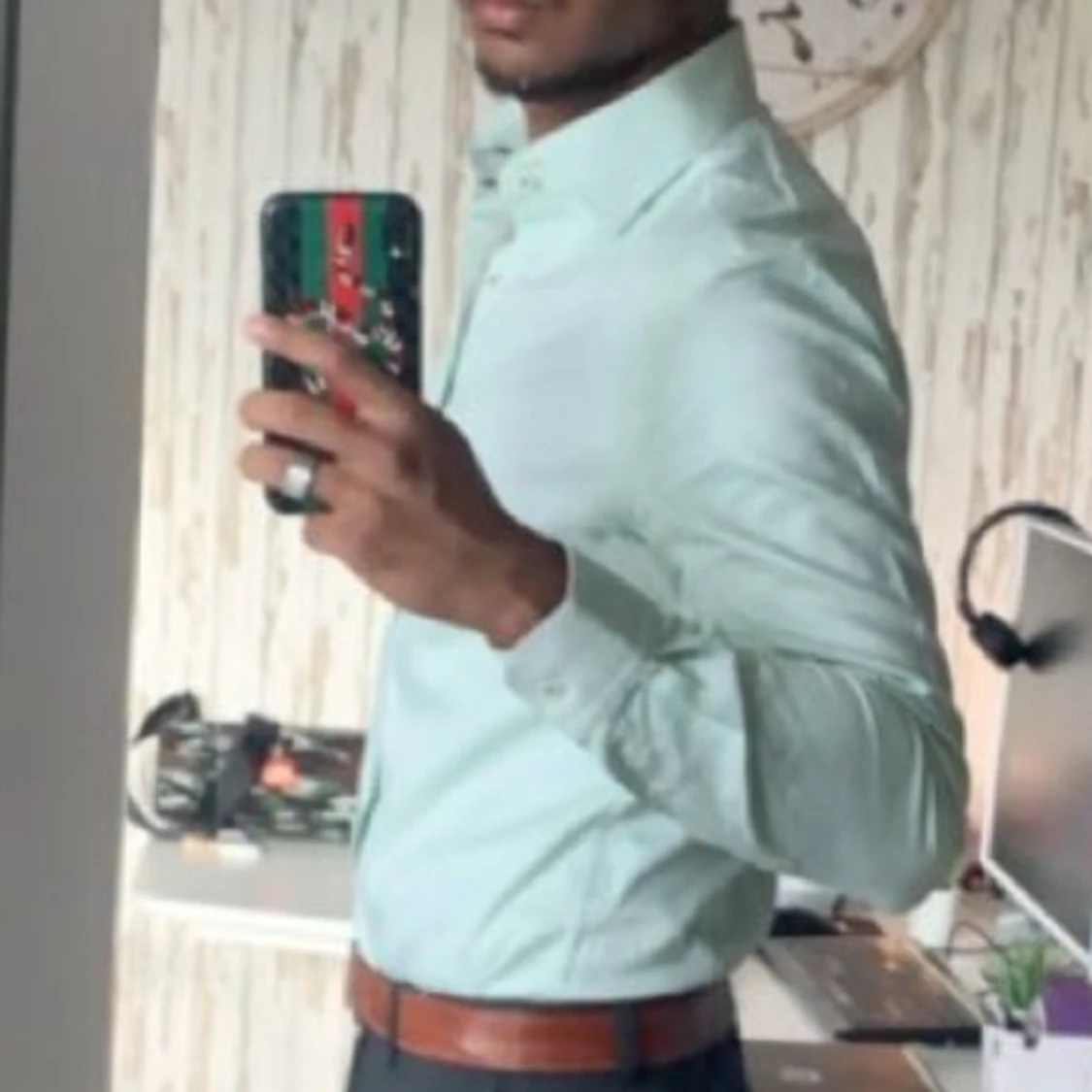 Ljusgrön Slim fit Skjorta S - 91