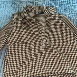 Skjorta  - Den här bruna och svarta skjortan säljer jag för 110kr. Den är långärmad, jag köpte den från Zara så den är värt priset. Priset kan ändå diskuteras i dm.
