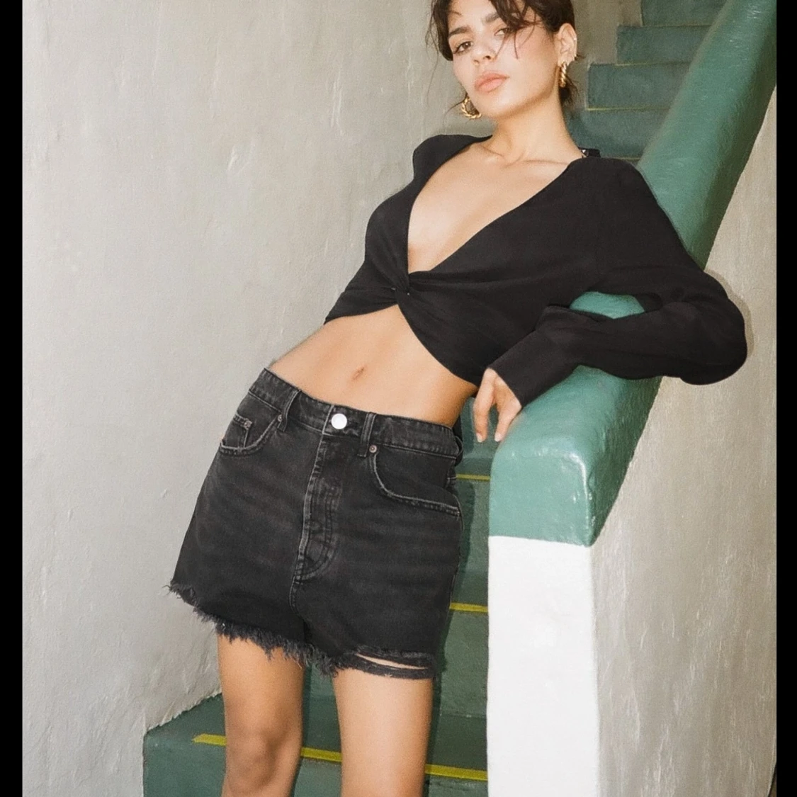 Croppad skjorta / bluse 