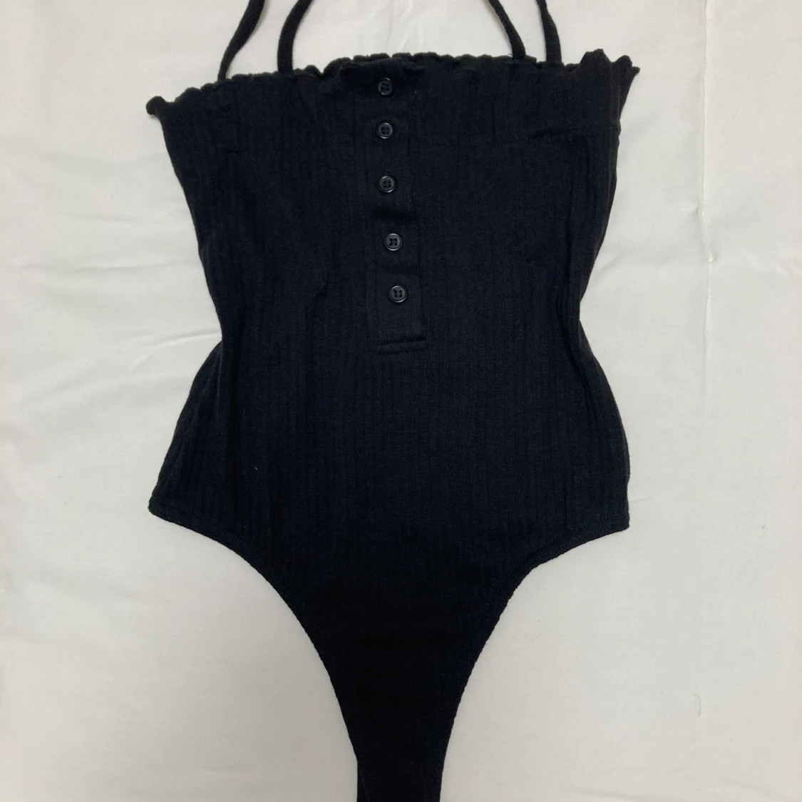 Svart ribbad body - 91