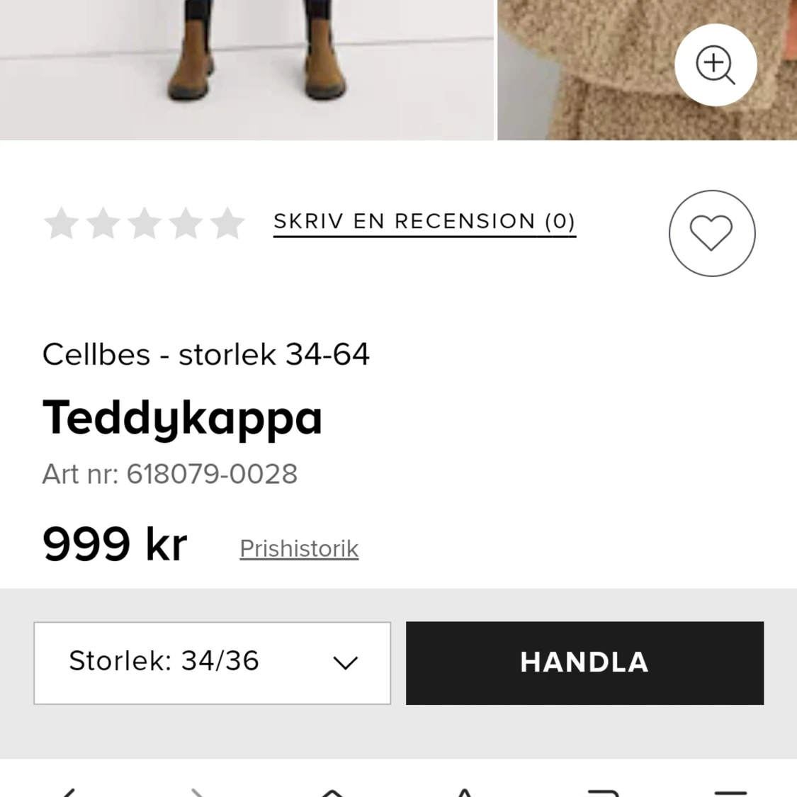 Ny teddykappa, aldrig använd. - 90