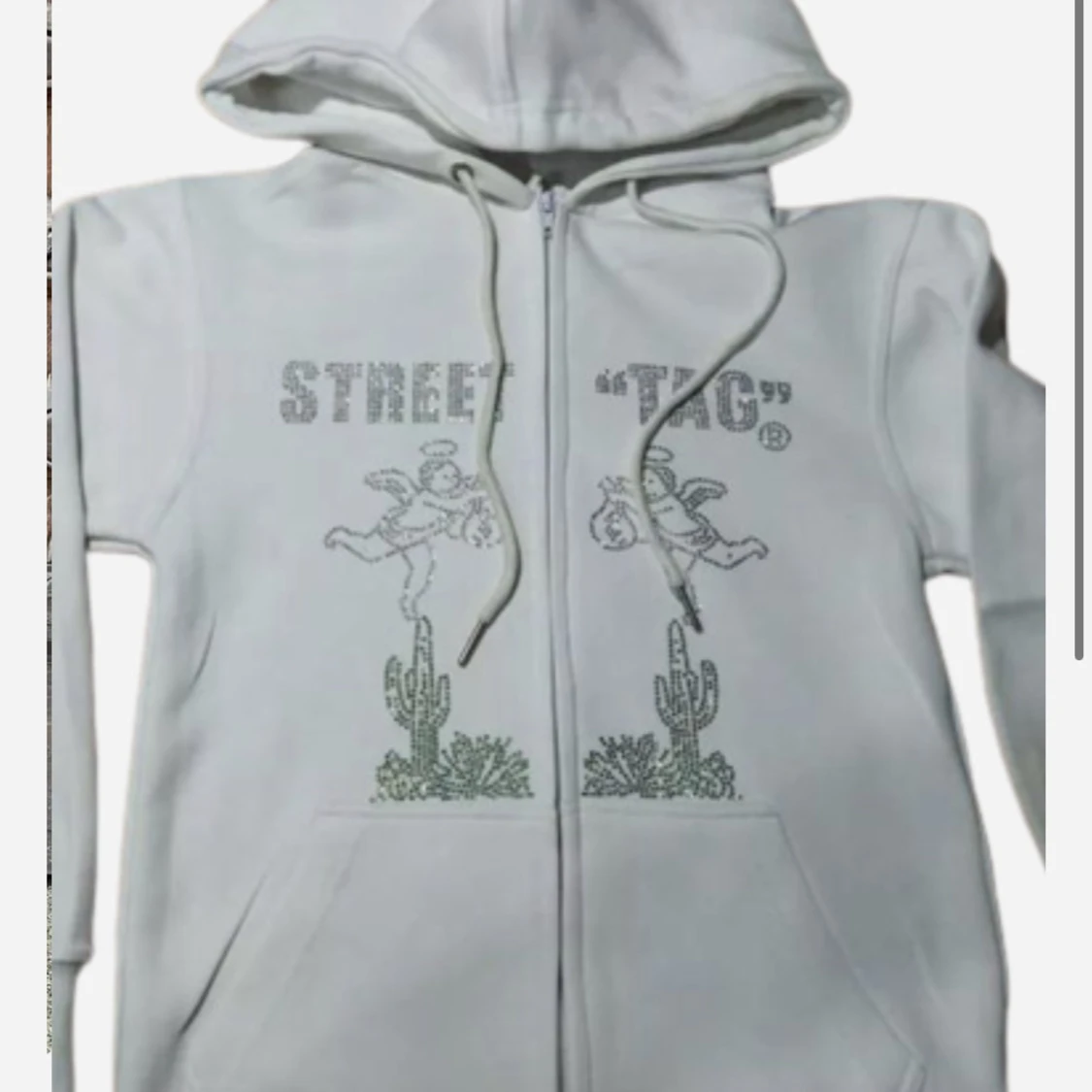 Rhinestone zip hoodie 