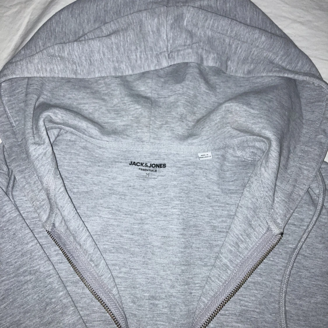 Grå Zip Hoodie - 91