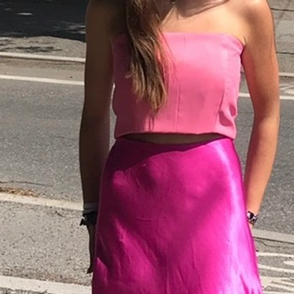 Rosa topp med rosett! - 90