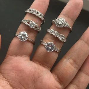 925 stamp silver rings - Pure silver rings size 8/18mm