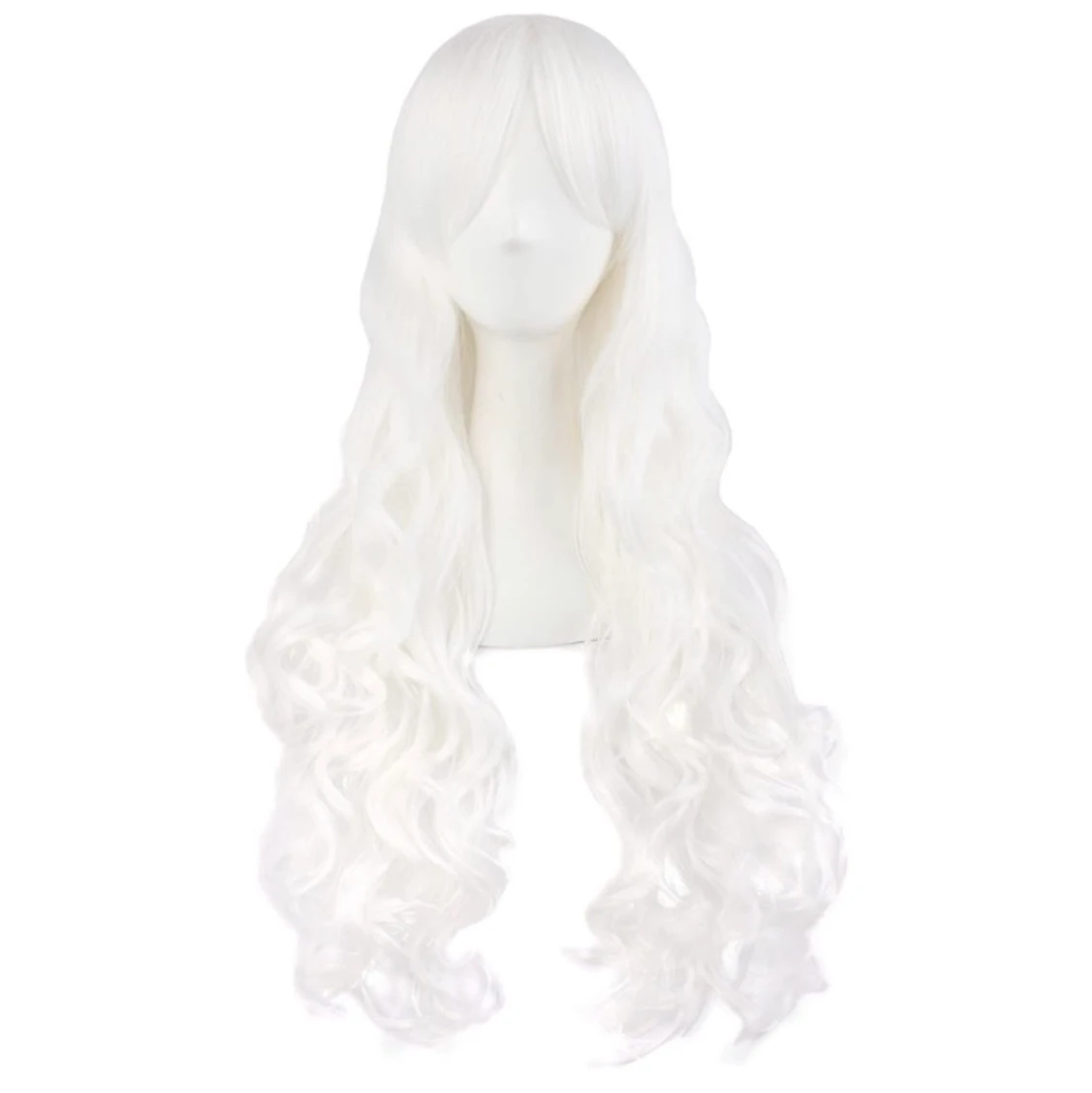 vit cosplay peruk, avtagbara toffsar - 90