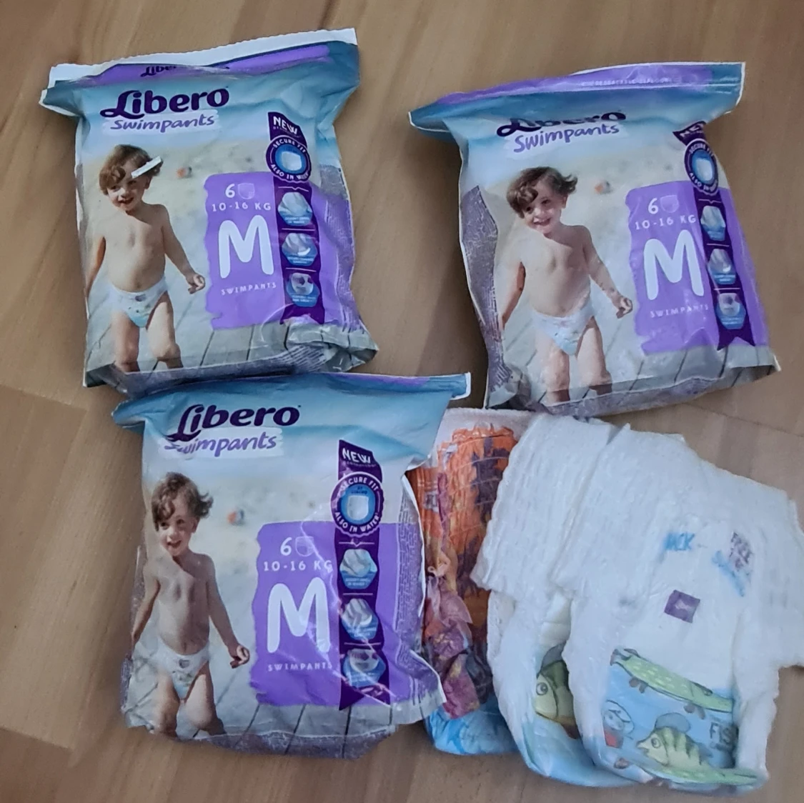 Badblöjor 3 paket plus lösa