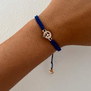 Handmade bracelet with evil eye -adjustable strap-