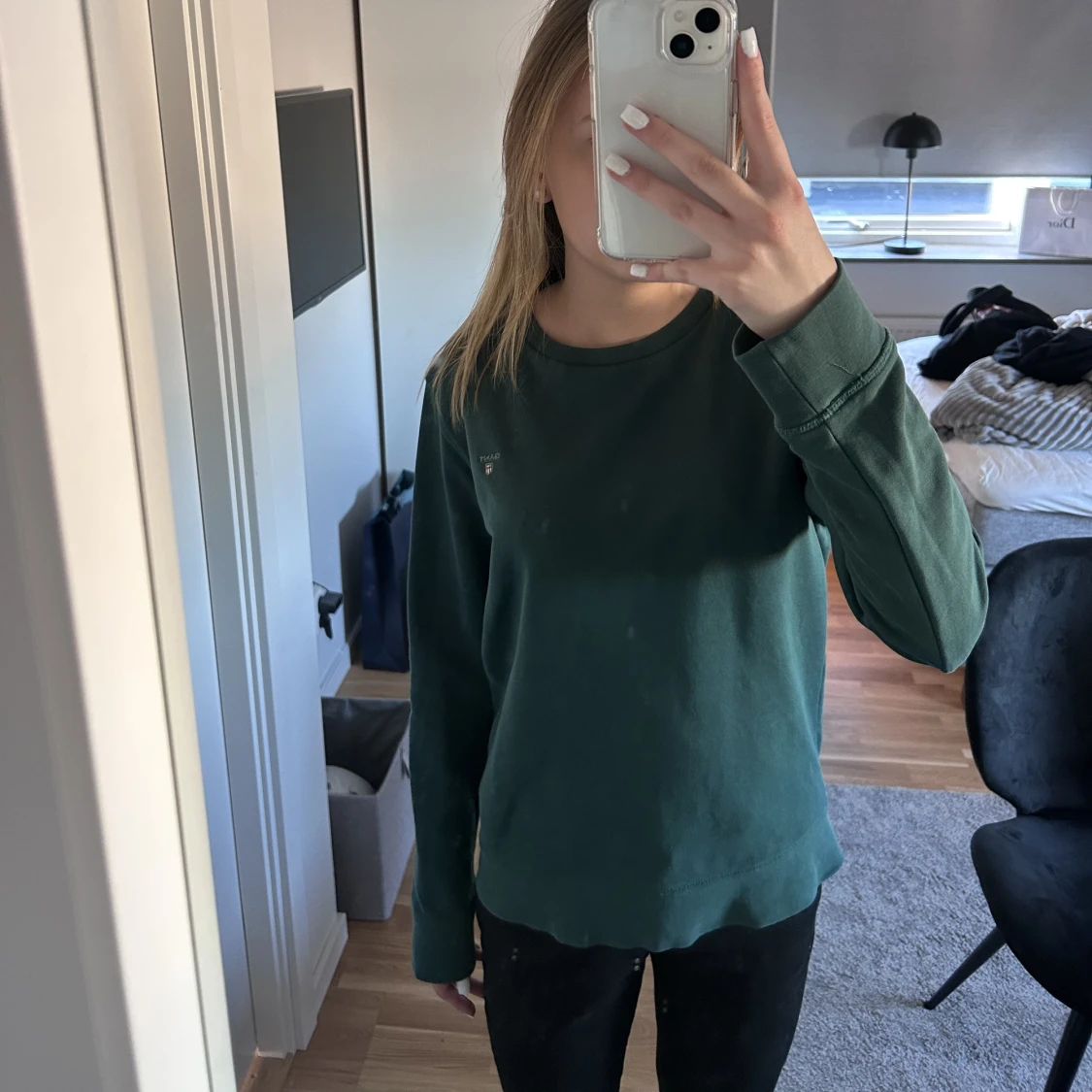 Långärmad grön gant tröja  - 90