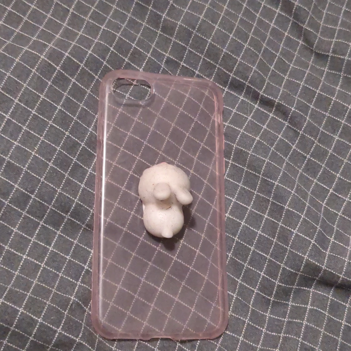 Genomskinligt rosa skal med kanin motchi