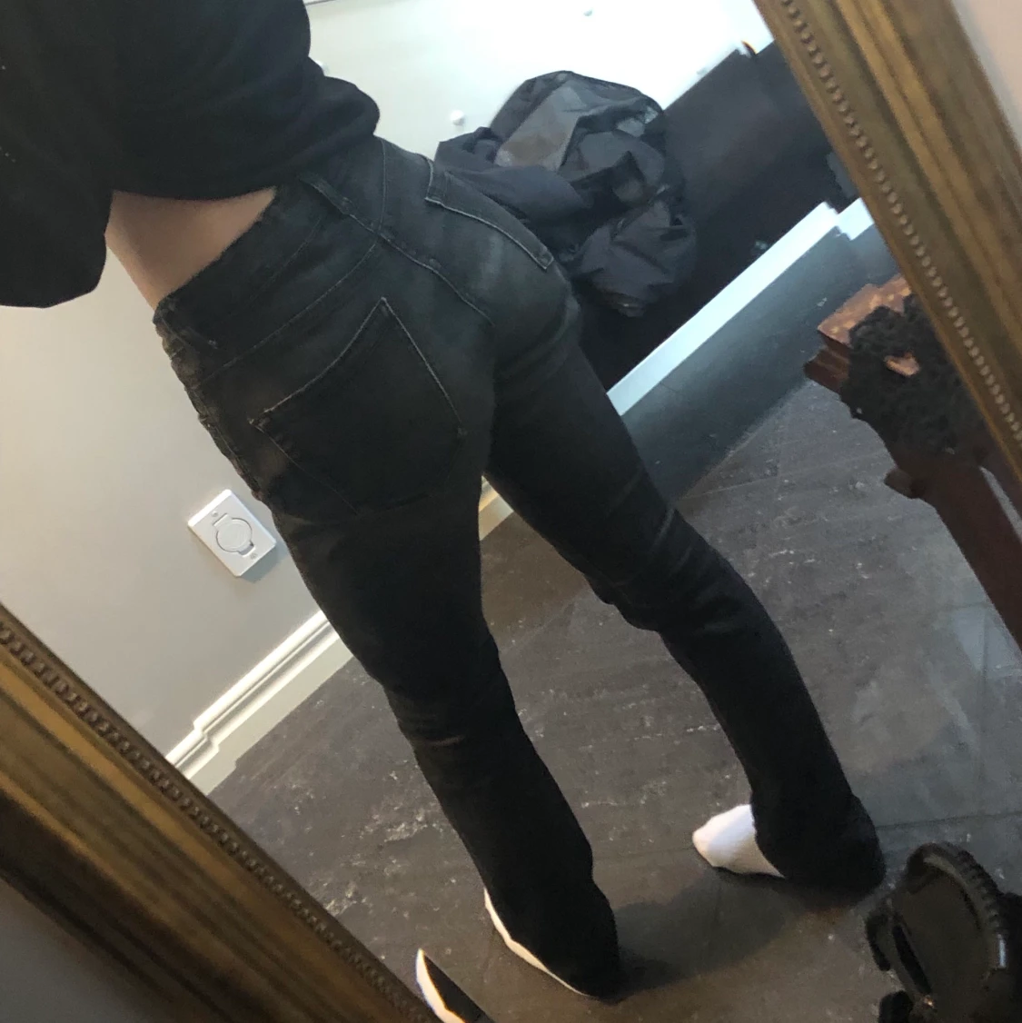 Svarta lågmidjade jeans - 90