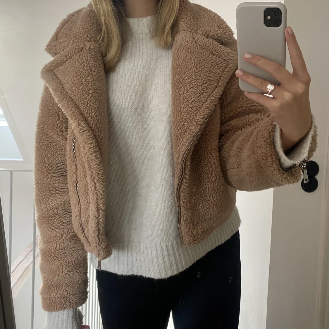 Kort Teddyjacka med dragkedja