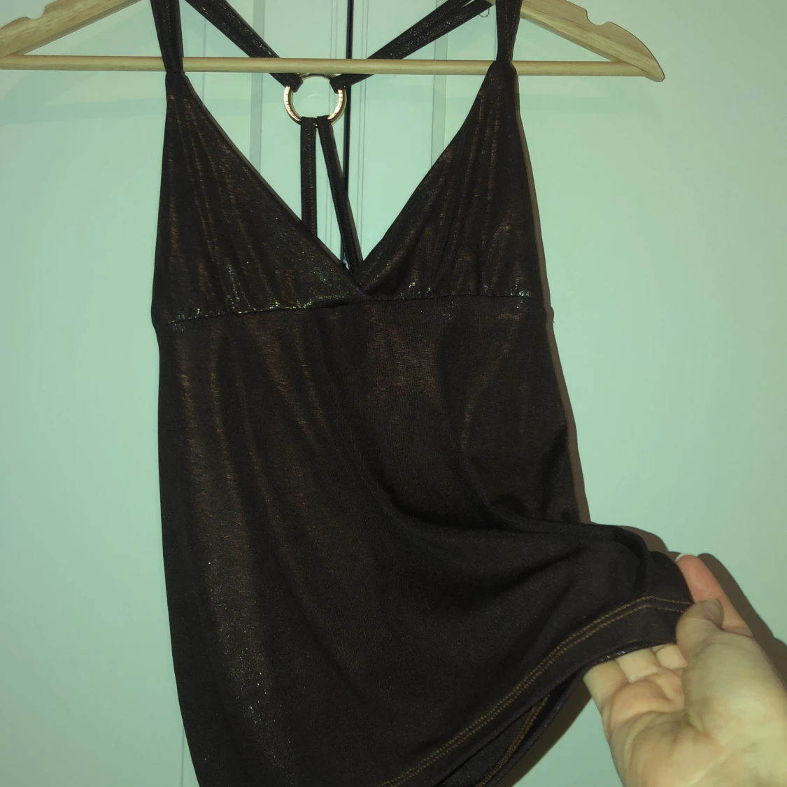 Brunt glittrigt linne - 91