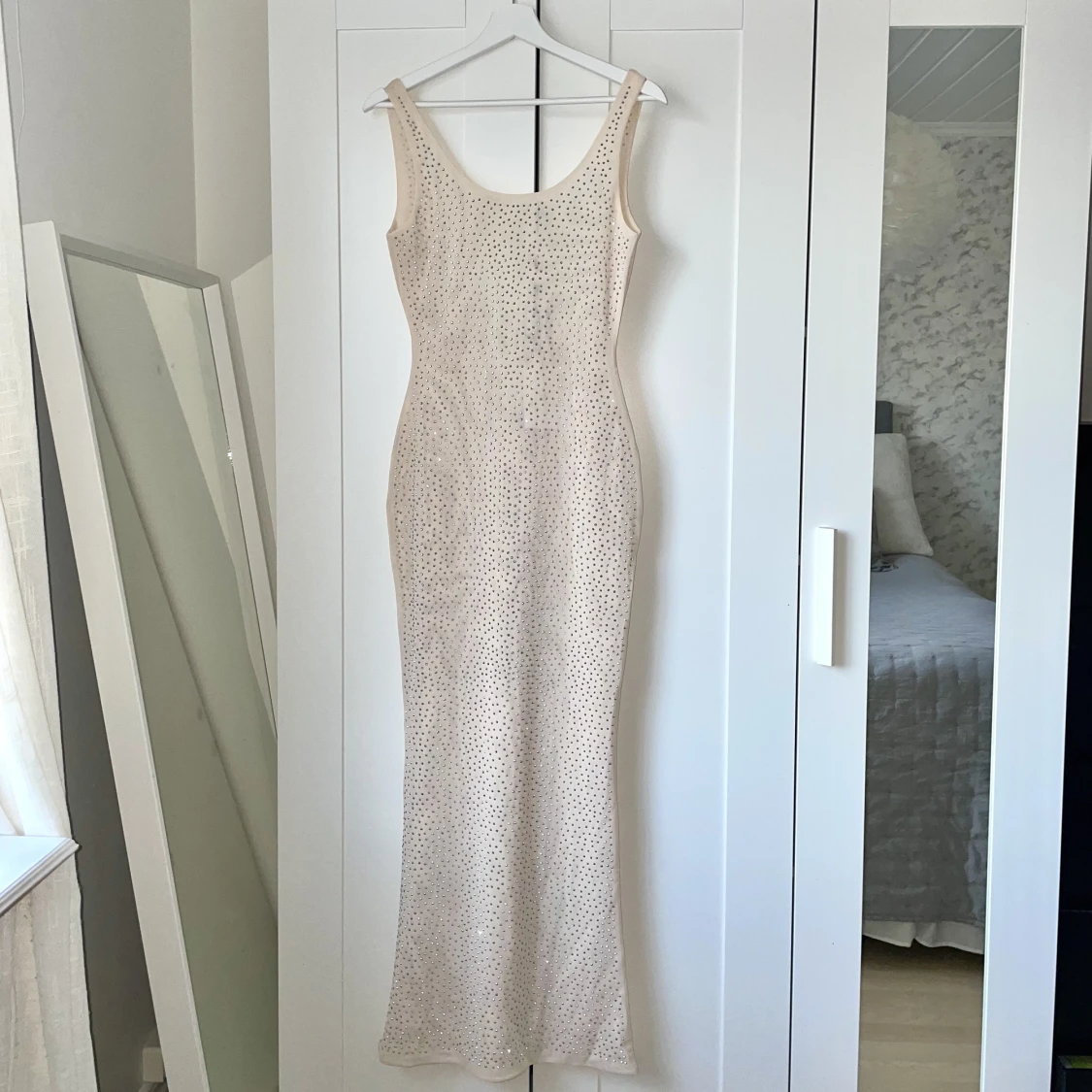 Beige Diamonte Backless Maxidress - 90