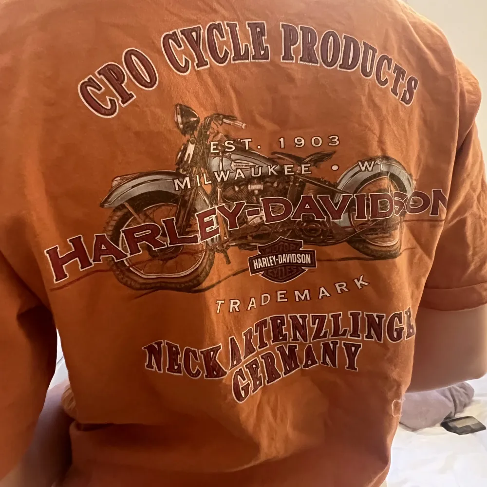 Häftig vintage t-shirt med Harley Davidson-tryck. Köpt på Beyond Retro. Storlek L. Tjockt och slitstarkt material!. T-shirts.