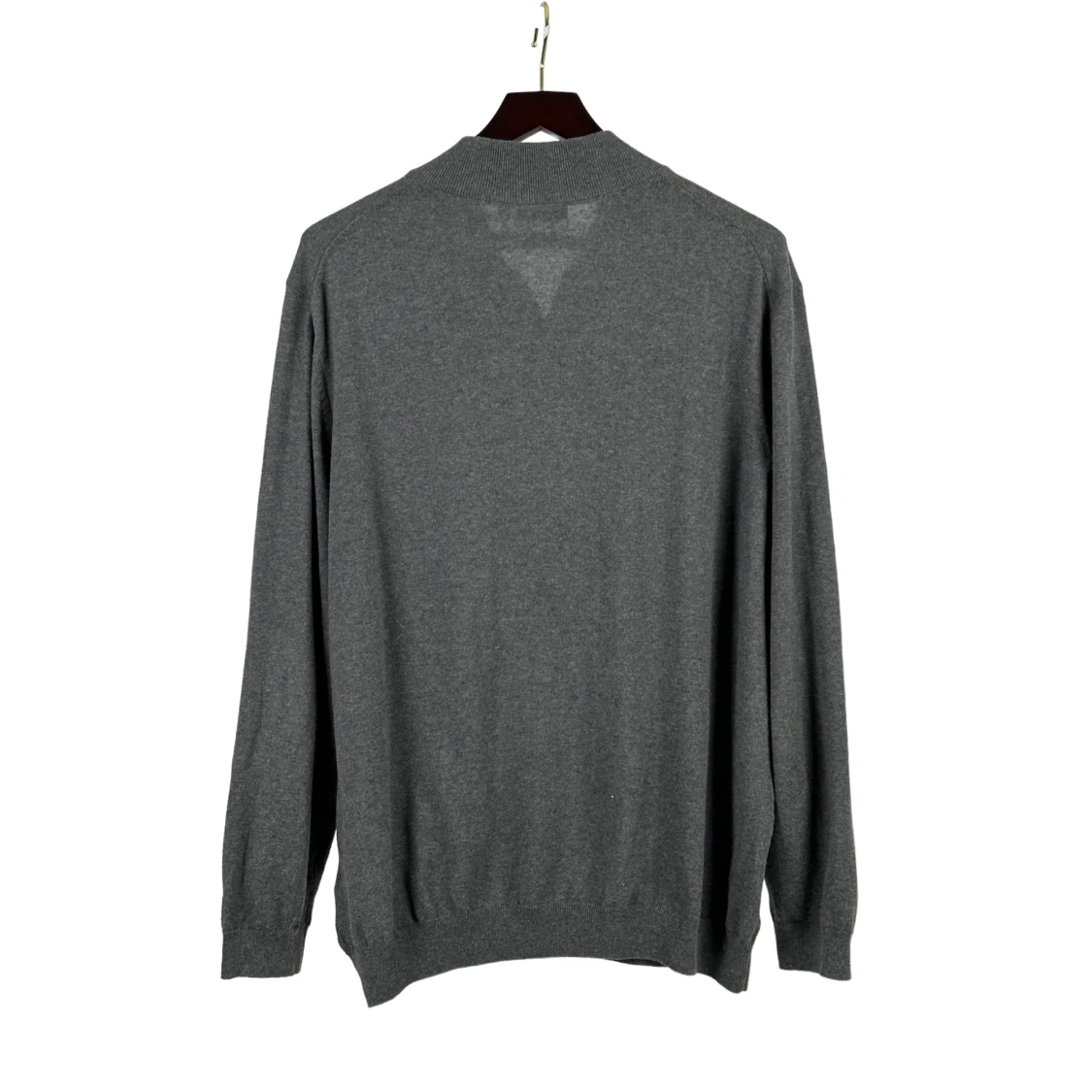 Grå stickad tröja med dragkedja - 90