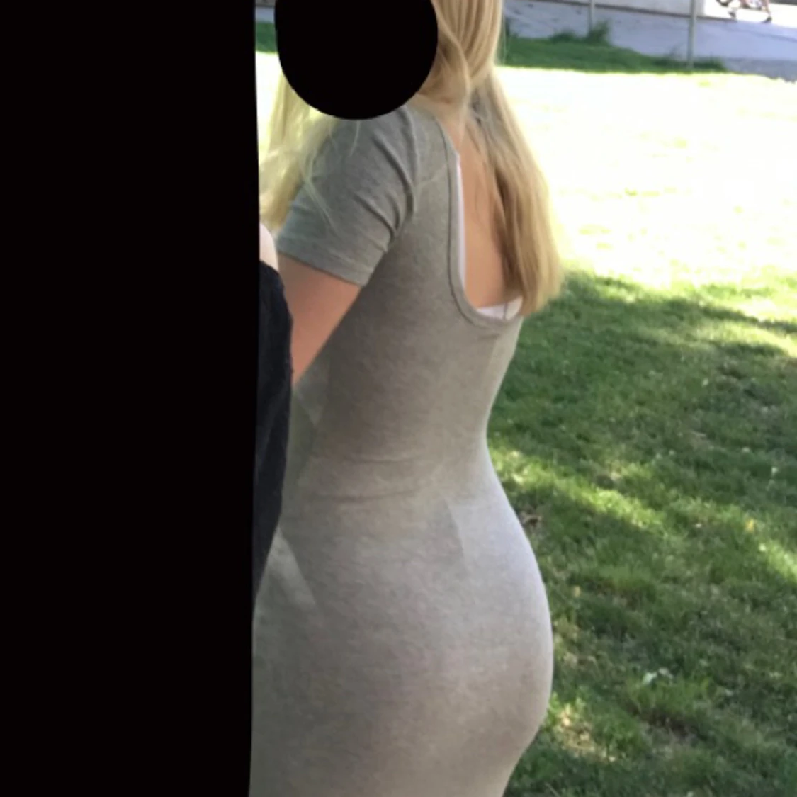 Stretchig grå klänning bra passform - 91