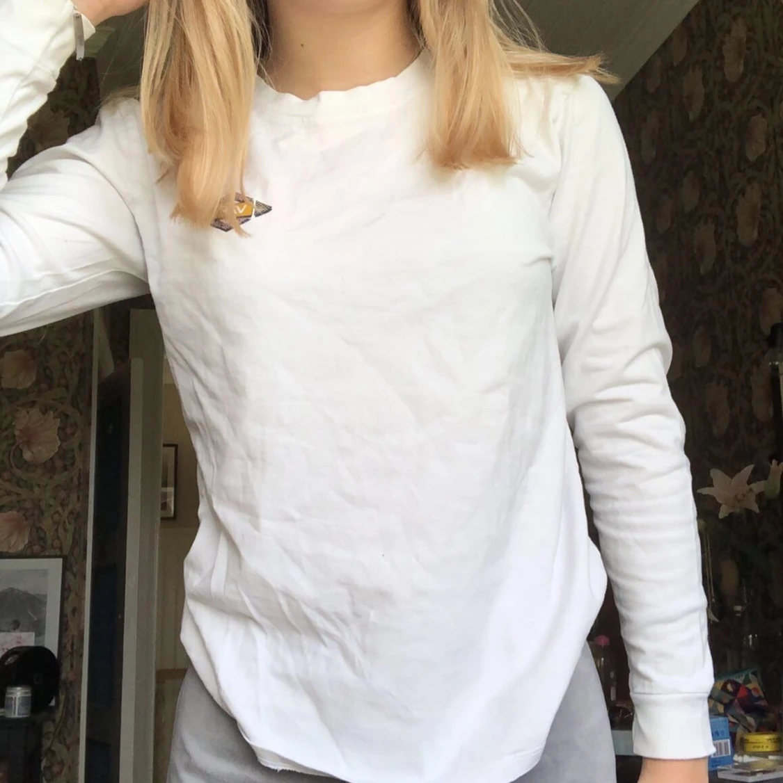 Vit långärmad  - 90