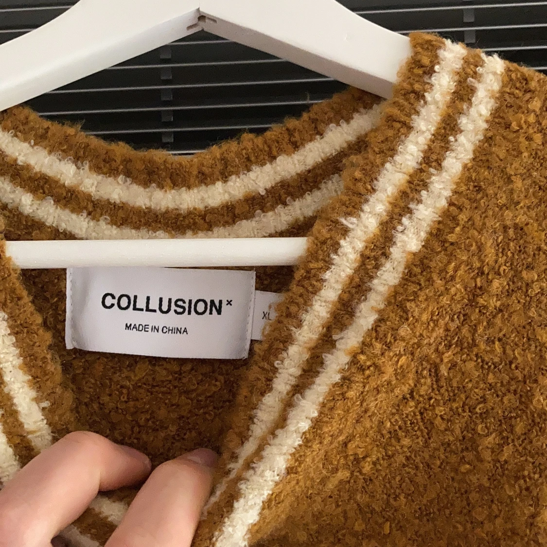 Collision Brown Yellow stickad väst - 90