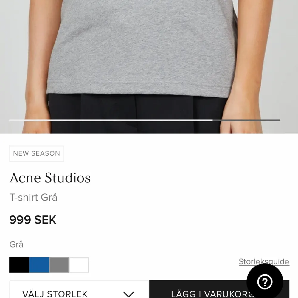 Grå tshirt från Acne studios i storlek S!!🤍 Köpt från deras hemsida för 1000kr❣️ Superfint skick!. T-shirts.