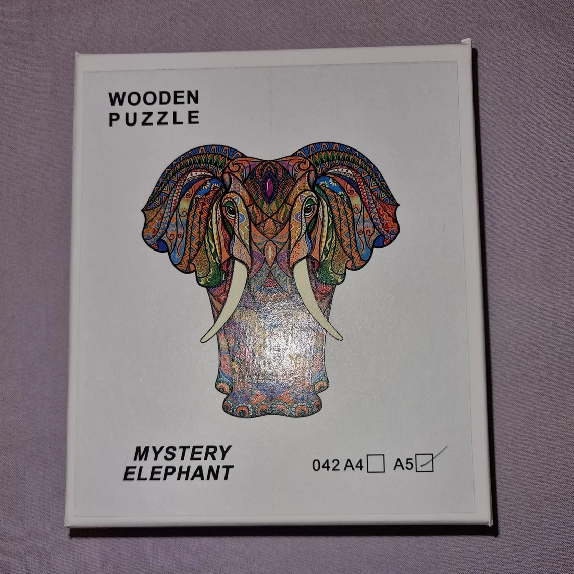 Träpussel elefant